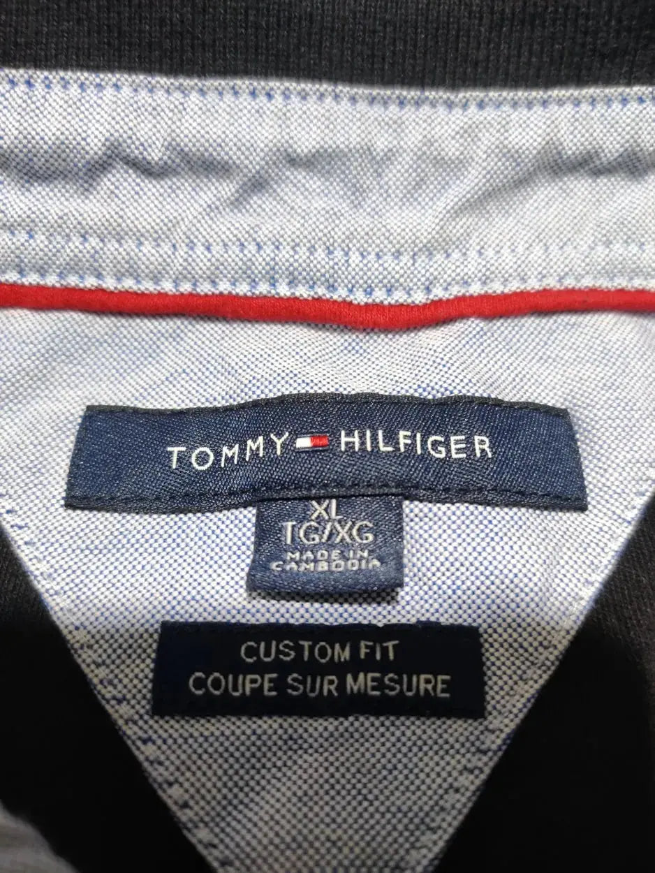 Tommy Hilfiger Men Black Cotton Polo T Shirt XL – Preloved Labels (view 3)