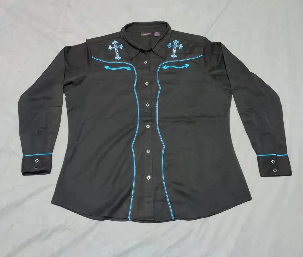 Wrangler Men Cotton Black Shirt 2XL – Preloved Labels (view 2)
