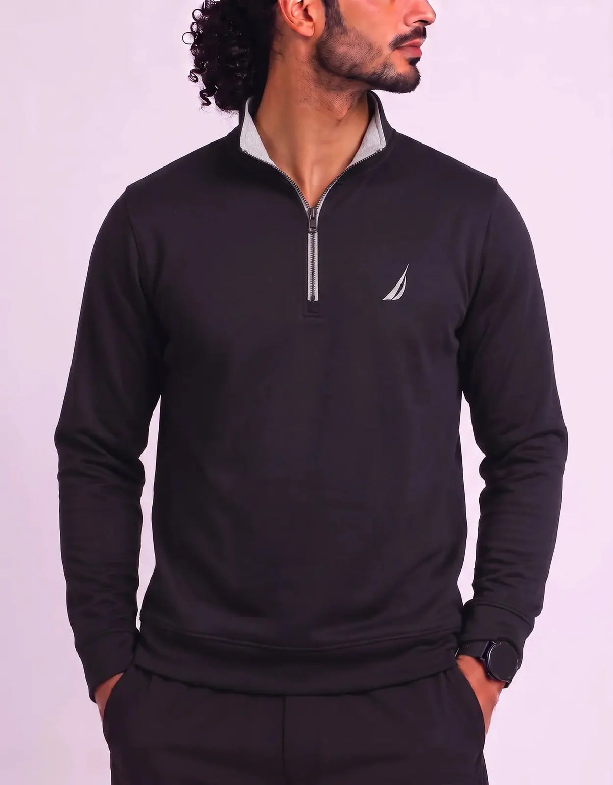 Nautica Men Cotton Fleece Black Sweatshirt S – Preloved Labels
