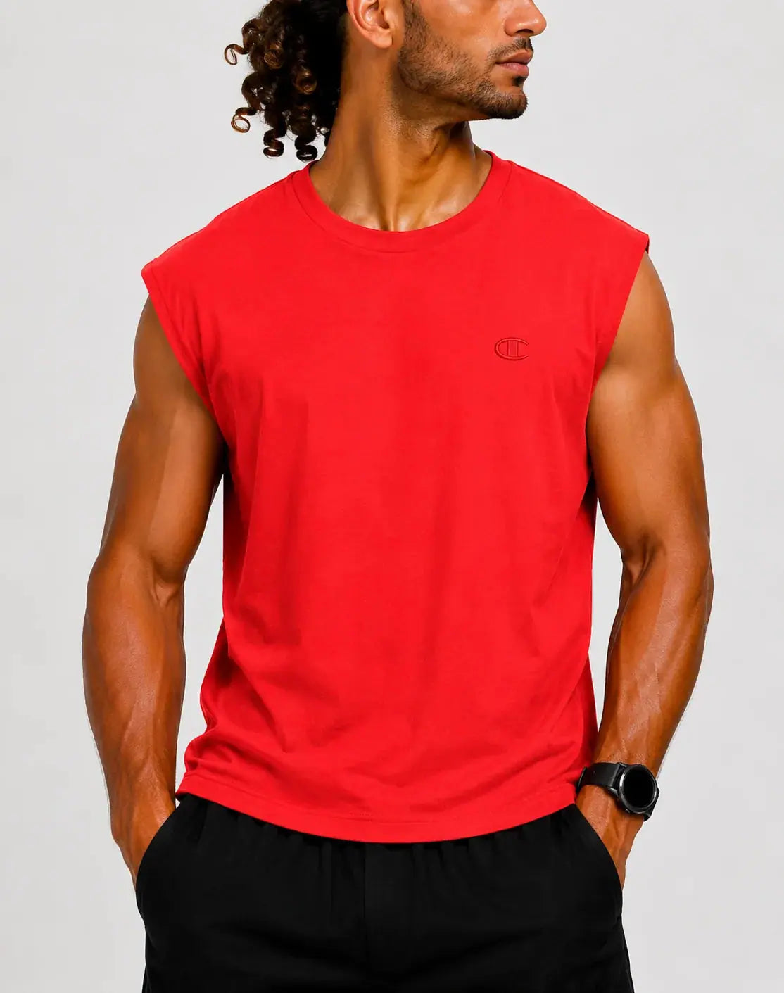 Champion Men Cotton Red Vest T Shirt L – Preloved Labels