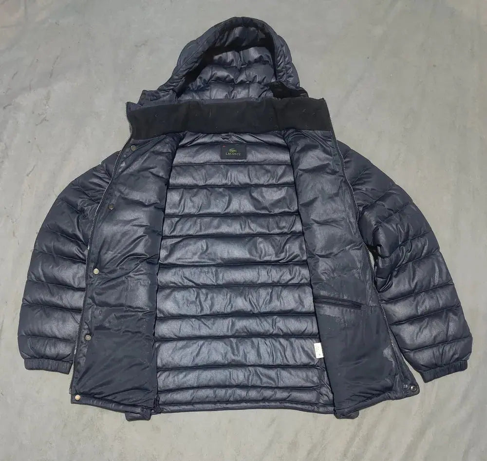 Lacoste Men Hooded Puffer Blue Jacket – Preloved Labels (view 9)