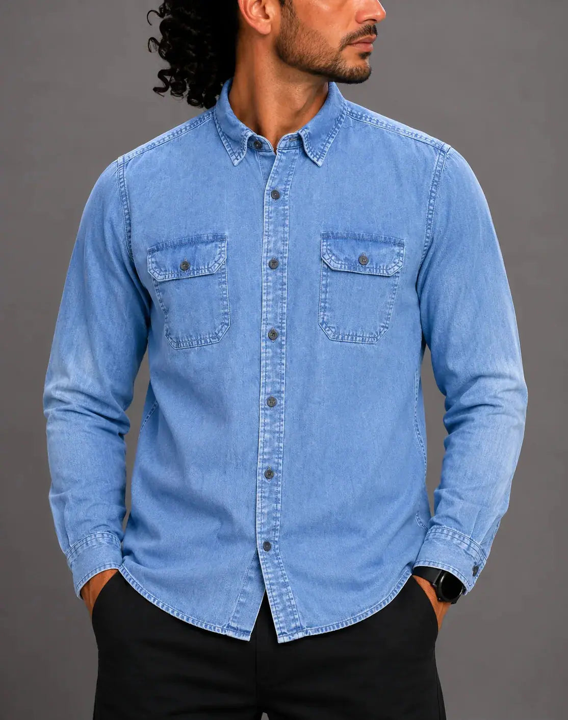 Wrangler Men Denim Blue Shirt L – Preloved Labels