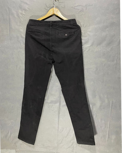 George Black Cotton Dress Pant For Men Medium