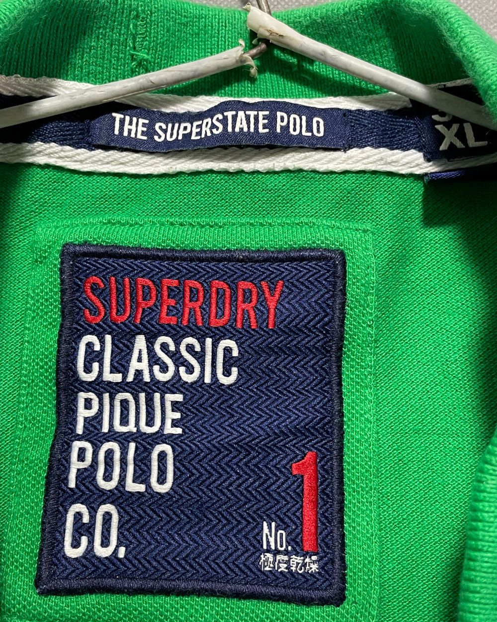 Superdry Classic Pique Polo Co. Green Cotton Polo T Shirt For Men XX Large