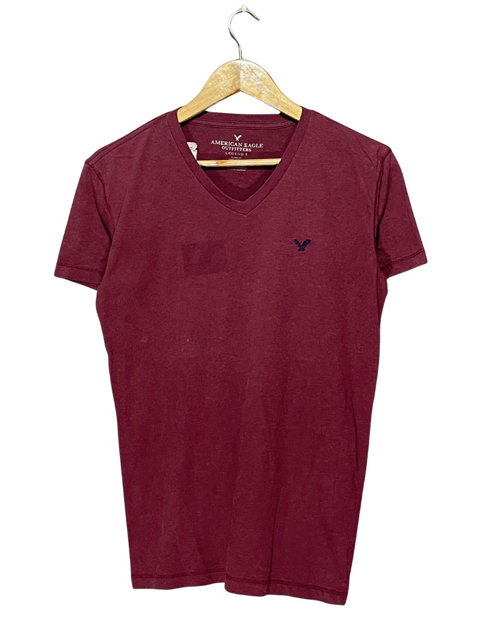 American Eagle Maroon T Shirt For Men X Small