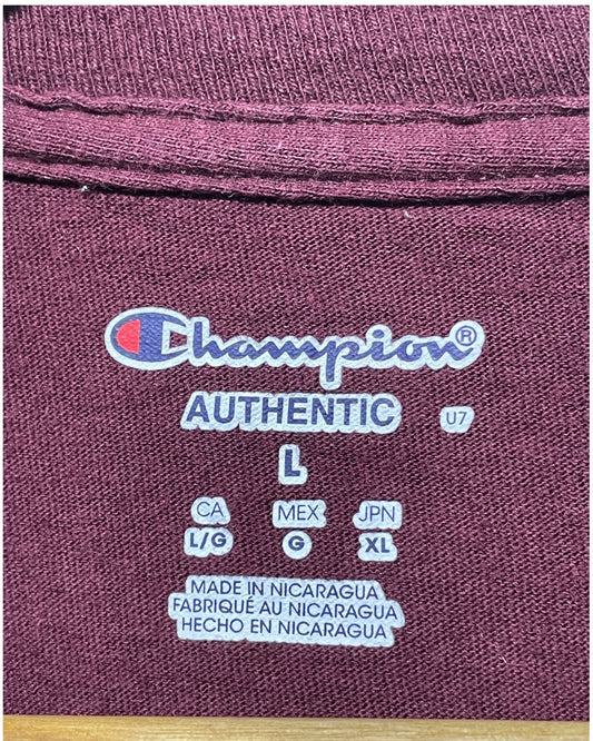 Champion Maroon T Shirt For Men Medium