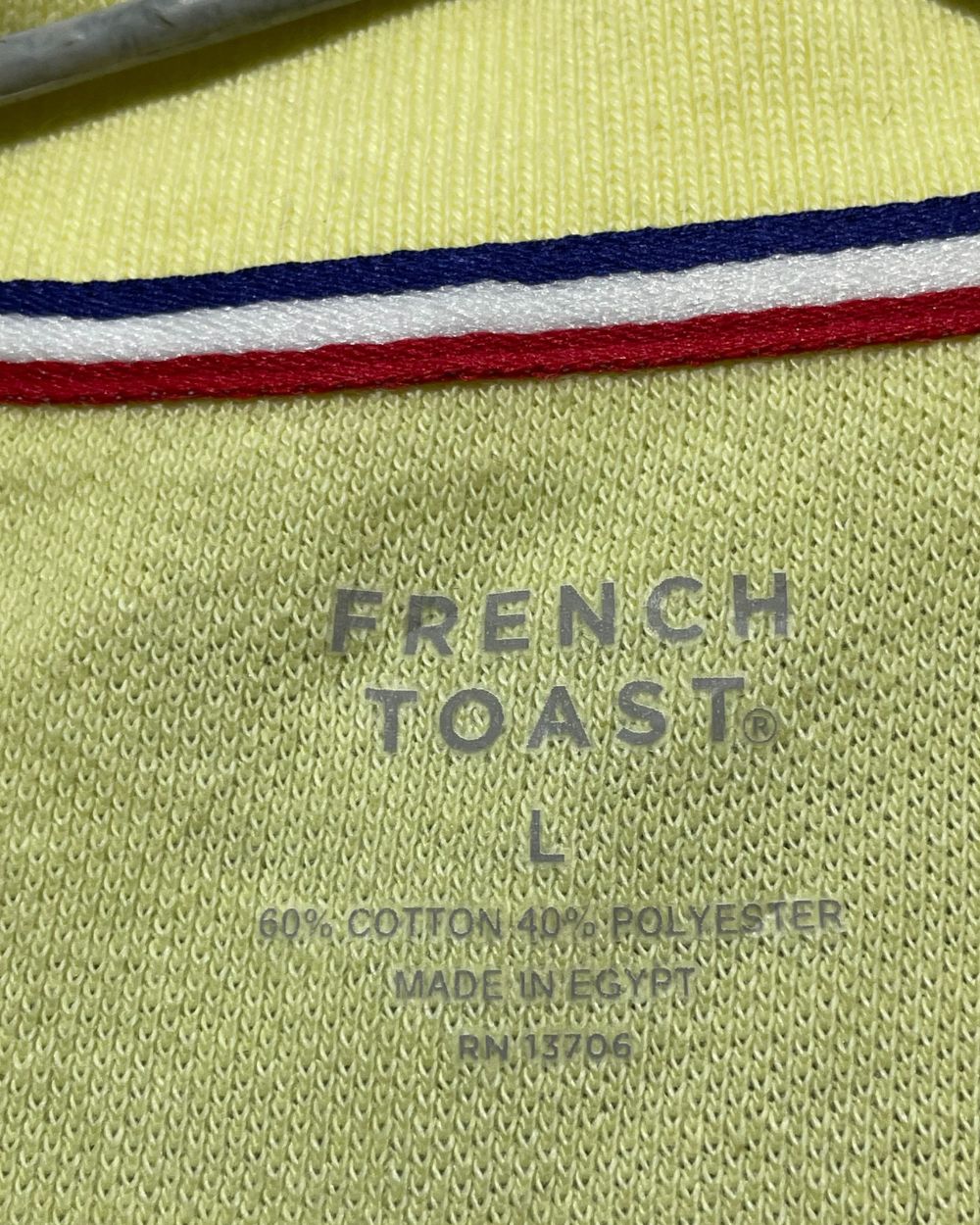French Toast Yellow Cotton Polo T Shirt For Men Large