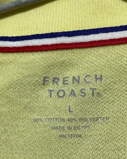 French Toast Yellow Cotton Polo T Shirt For Men Large