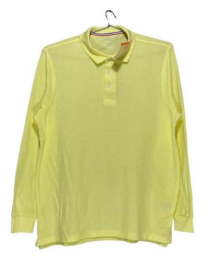 French Toast Yellow Cotton Polo T Shirt For Men Large