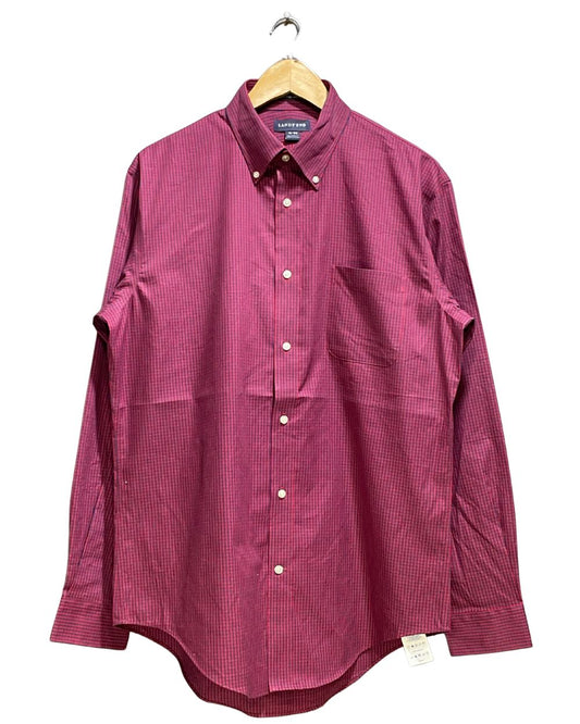 Lands' End Maroon Cotton Shirt For Men Large | Preloved Labels