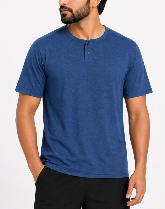 Blue Black Men Sport Blue T Shirt