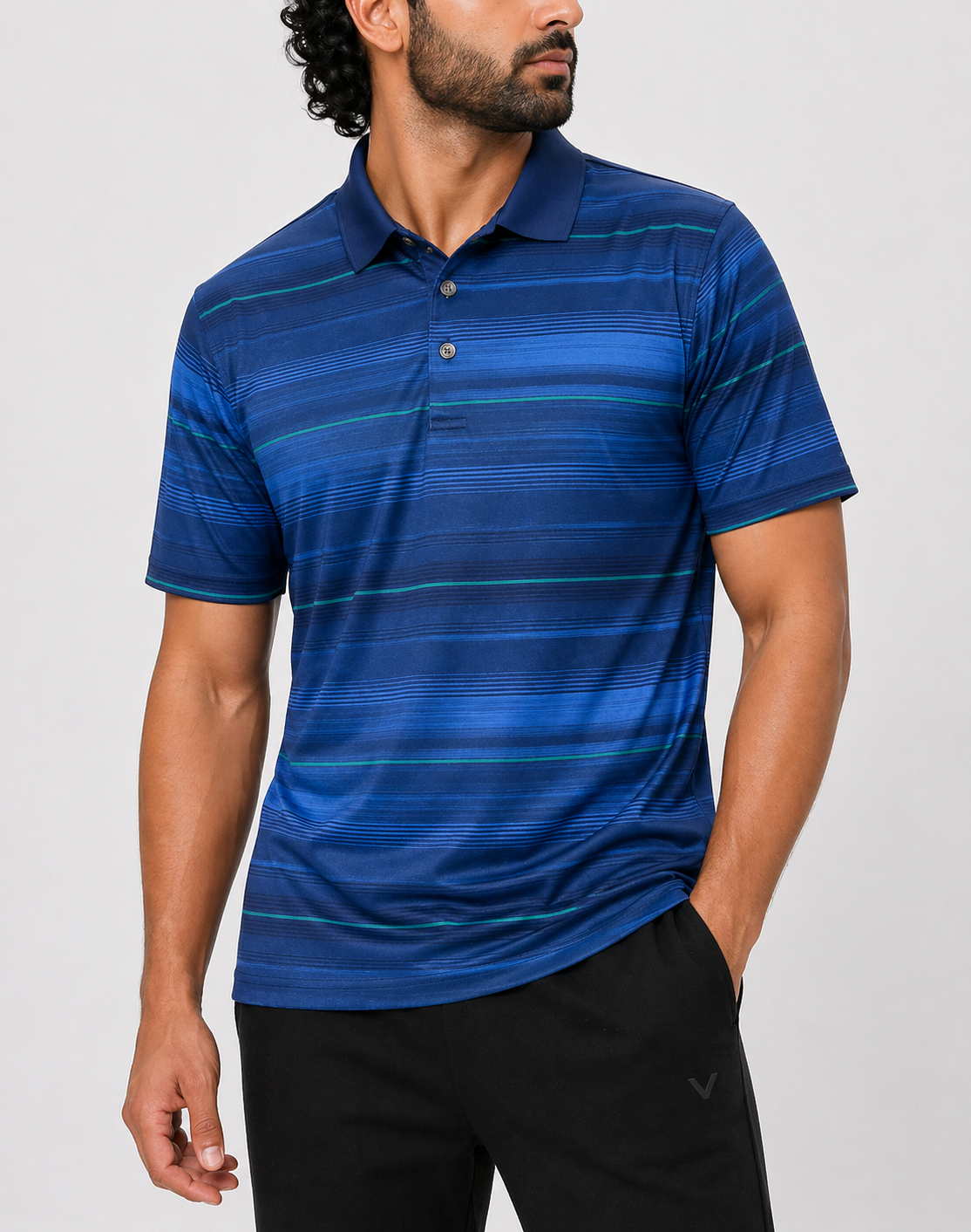 Grand Slam Men Sport Blue Polo T Shirt