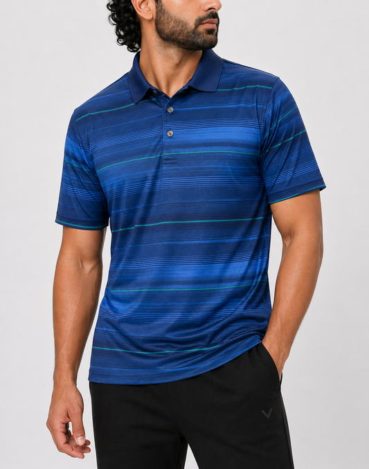 Grand Slam Men Sport Blue Polo T Shirt