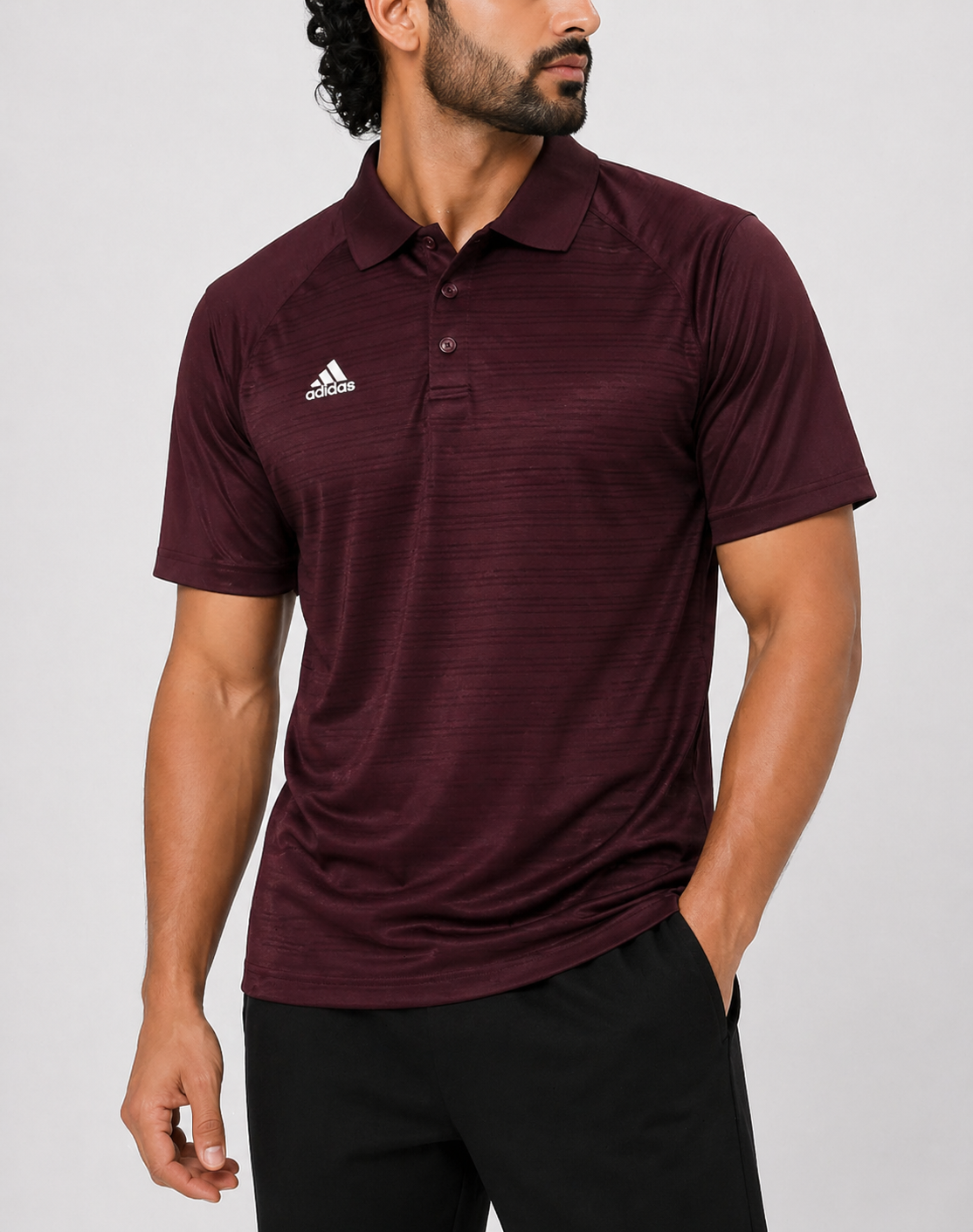 Adidas Men Sport Maroon Polo T Shirt