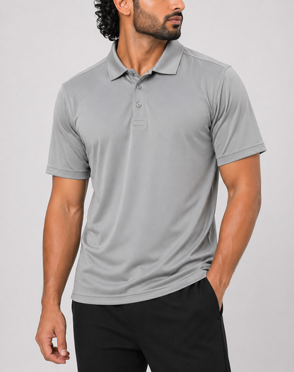 Sport Tek Men Sport Gray Polo T Shirt