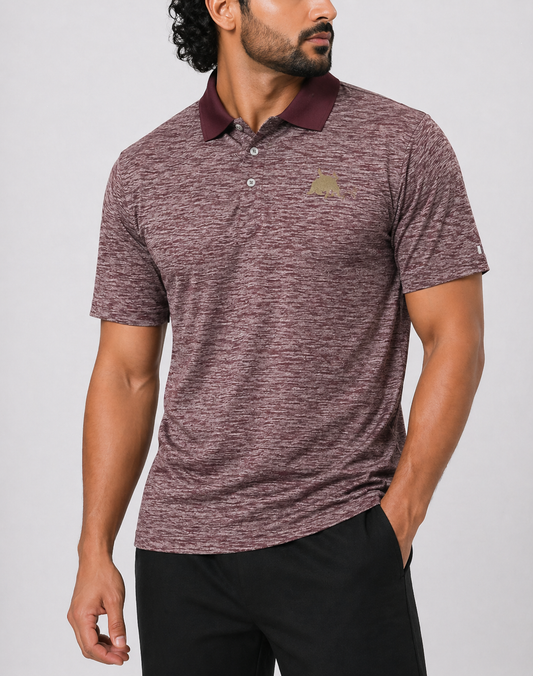 Russell Men Sport Maroon Polo T Shirt