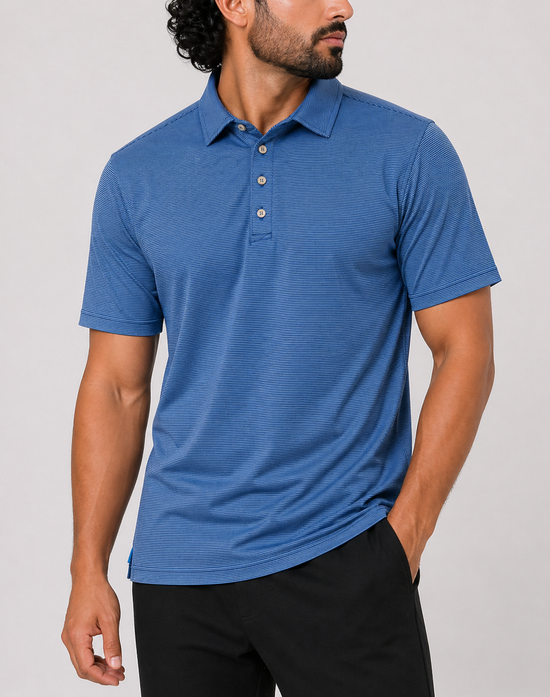 Round & Yorke  Men Sport Blue Polo T Shirt
