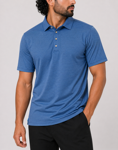 Round & Yorke  Men Sport Blue Polo T Shirt