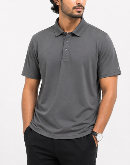 Grand Slam Men Sport Gray Polo T Shirt