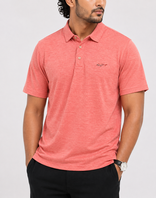 Greg Norman Men Sport Red Polo T Shirt