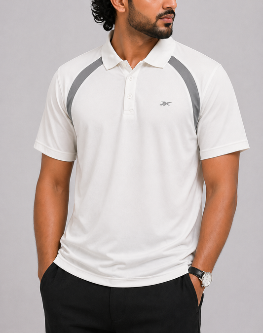 GSX Men Sport White Polo T Shirt