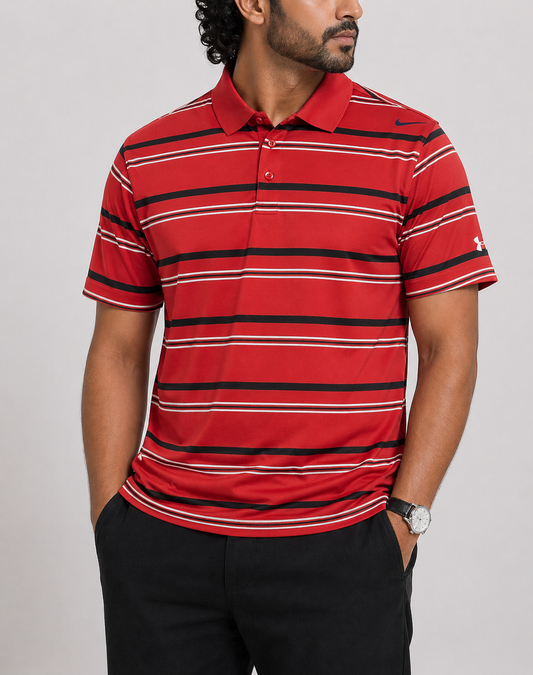 Under Armour Men Sport Red Polo T Shirt