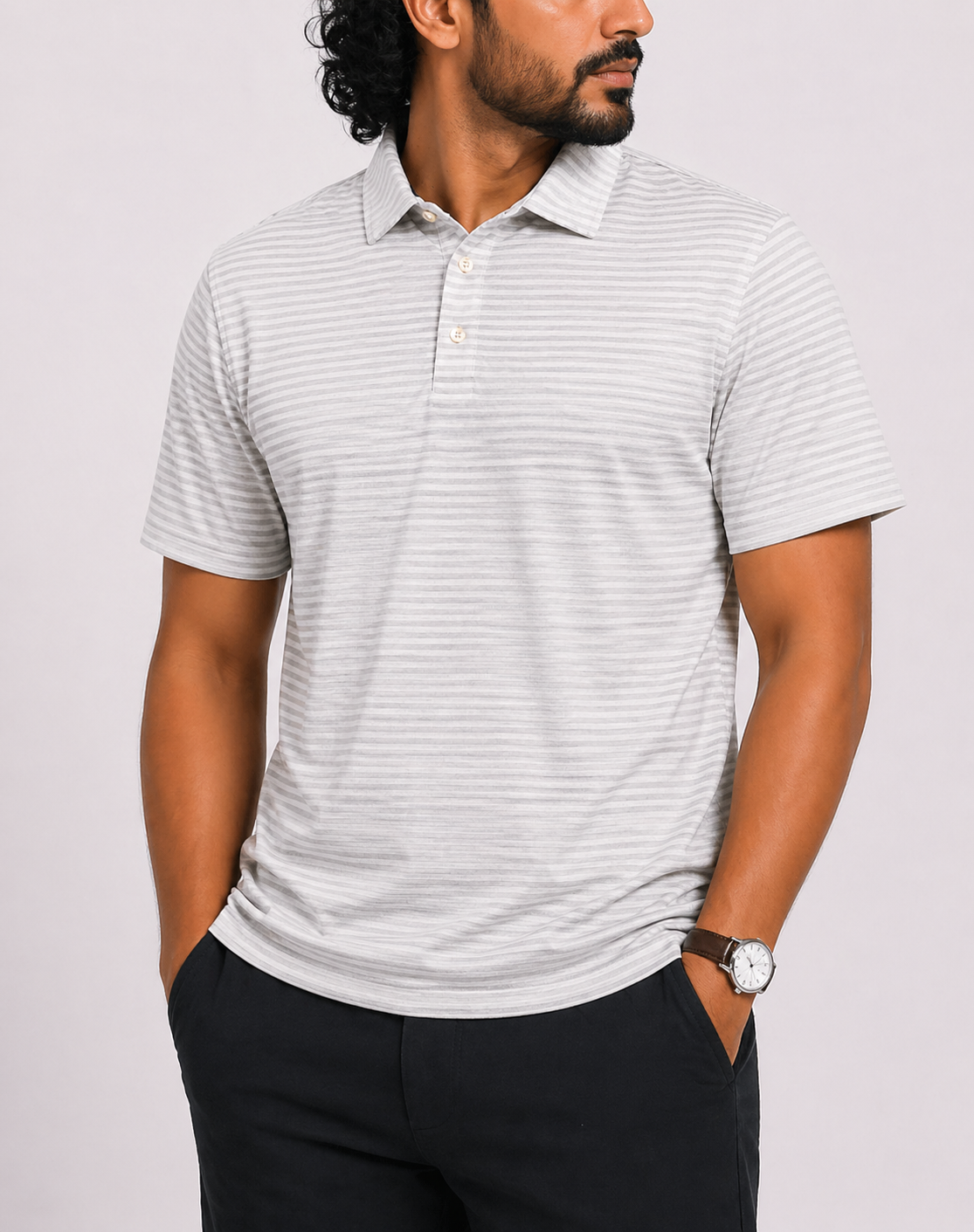Greg Norman Men Sport Gray  Polo T Shirt