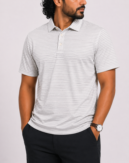 Greg Norman Men Sport Gray  Polo T Shirt