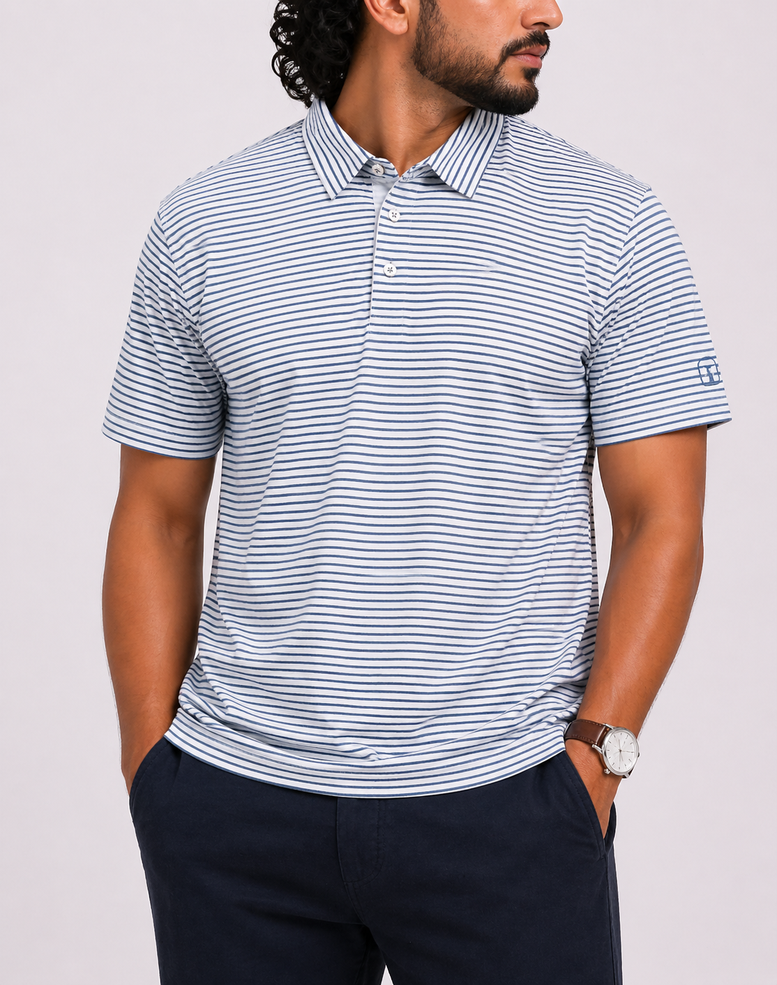 PGA Tour Men Sport Blue Polo T Shirt – Preloved Labels