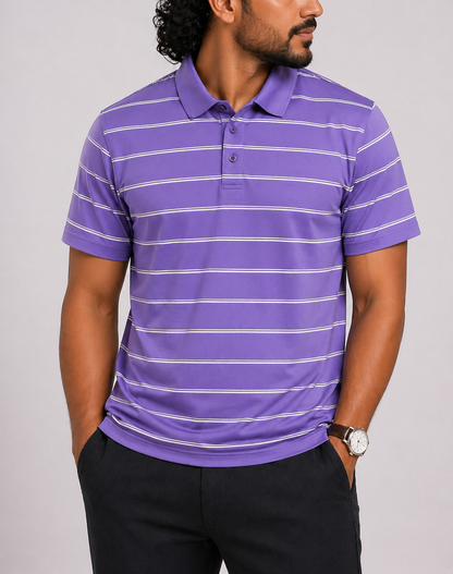 Cutter & Buck Men Sport Purple Polo T Shirt