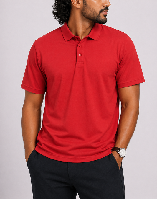 Port Authority Men Sport Red Polo T Shirt