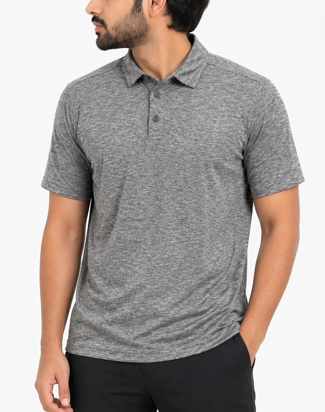 G.H . Bass & Co. Men Sport Gray Polo T Shirt