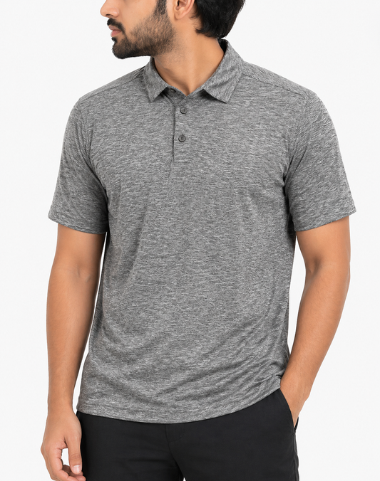 G.H . Bass & Co. Men Sport Gray Polo T Shirt