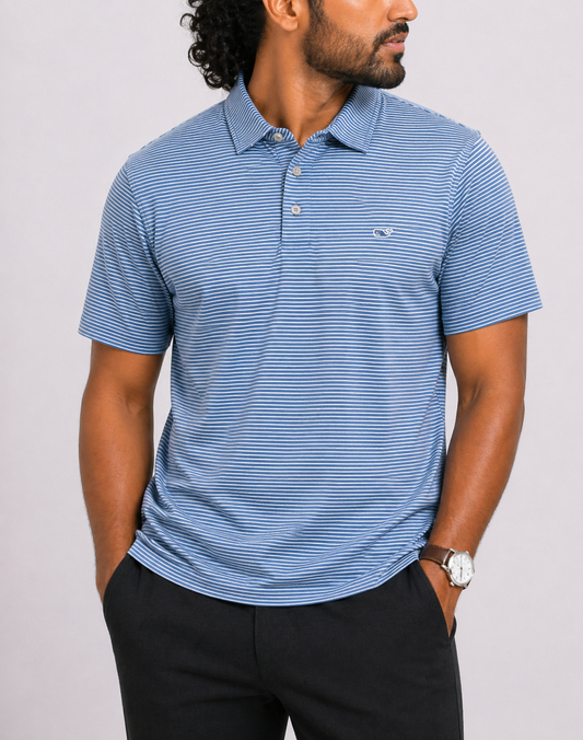 Vineyard Vines Men Sport Blue Polo T Shirt