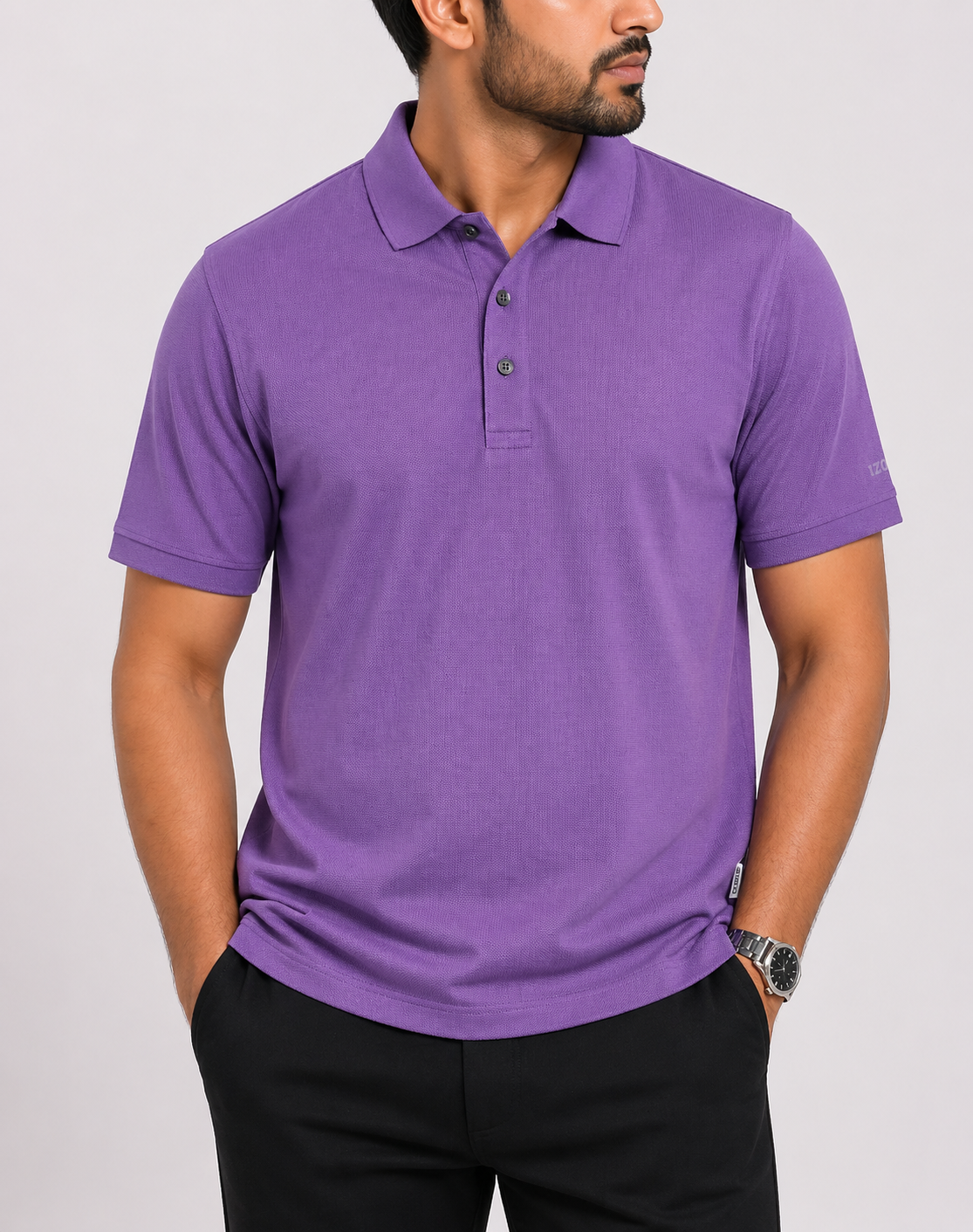 Izod Men Sport Purple Polo T Shirt