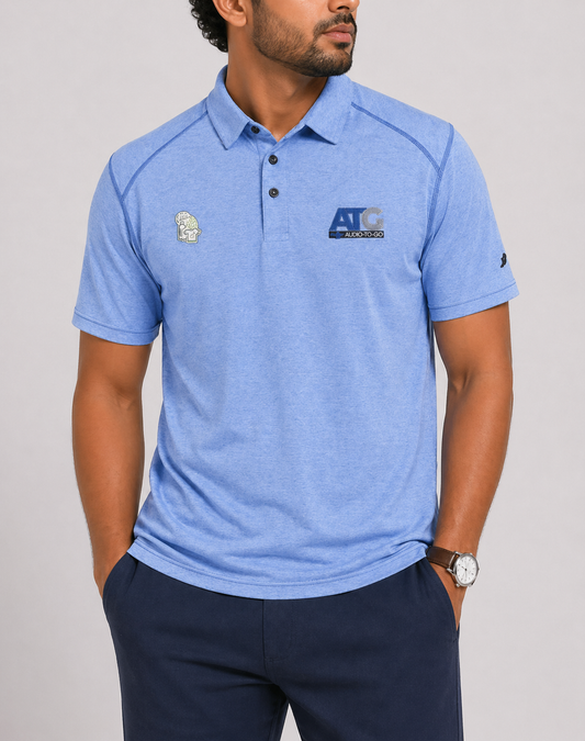 League Men Sport Blue Polo T Shirt