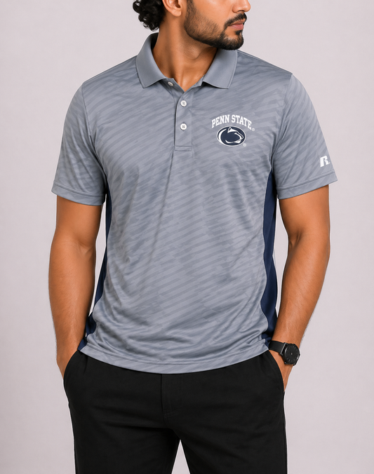 Russell Men Sport Gray Polo T Shirt