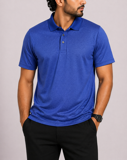 Member's Mark Men Sport Blue Polo T Shirt