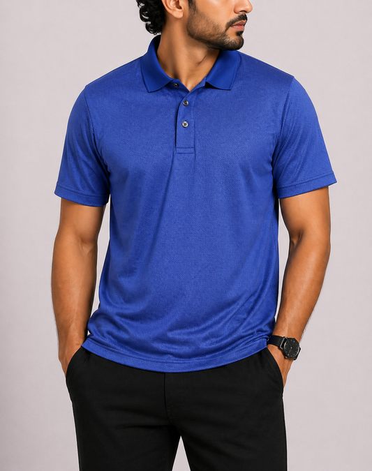 Member's Mark Men Sport Blue Polo T Shirt