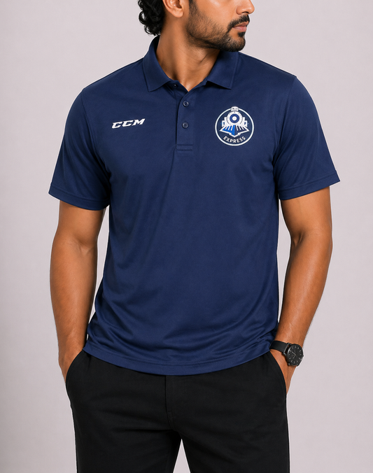 CCM Men Sport Blue Polo T Shirt