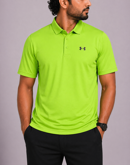 Under Armour Men Sport Green Polo T Shirt