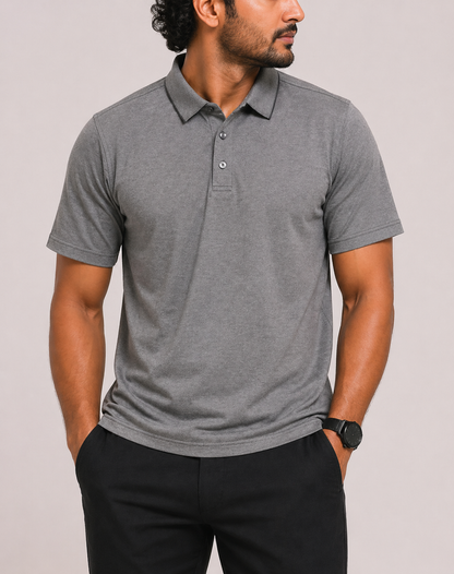 Fasso Elba Men Sport Gray Polo T Shirt