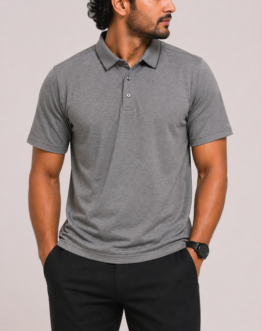 Fasso Elba Men Sport Gray Polo T Shirt