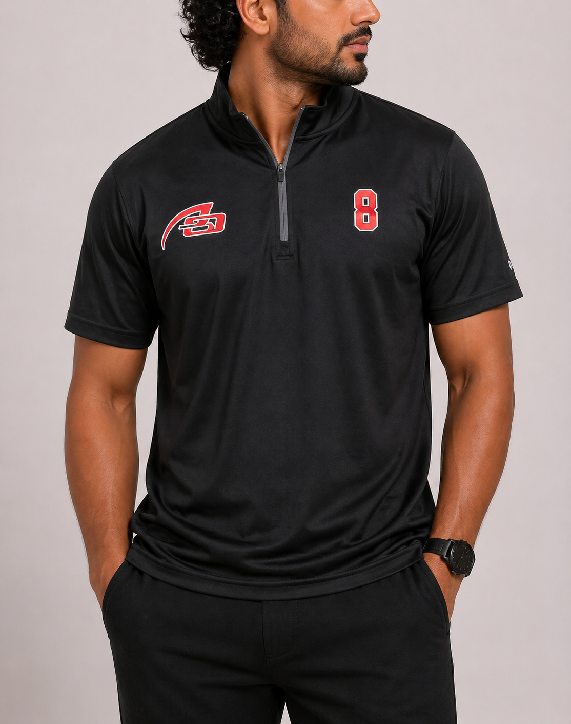 Badger Men Sport Black Polo T Shirt