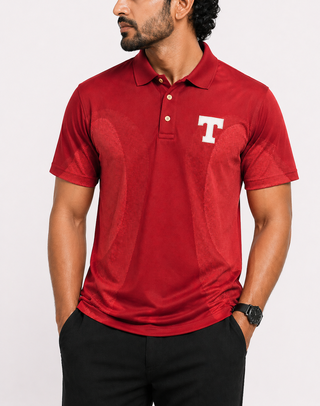 Greg Norman Men Sport Red Polo T Shirt