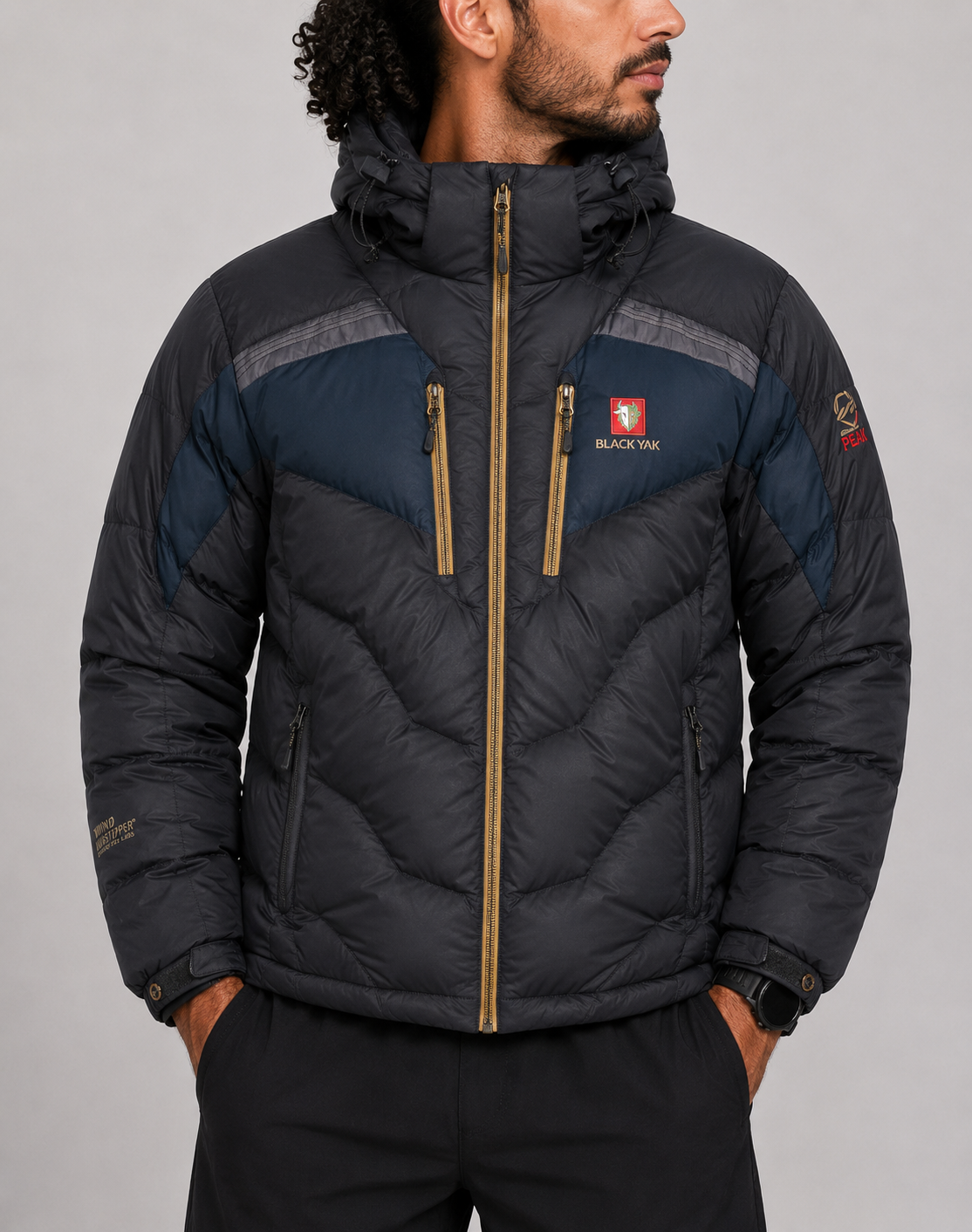 Black Yak Men Heavy Puffer Black Jacket