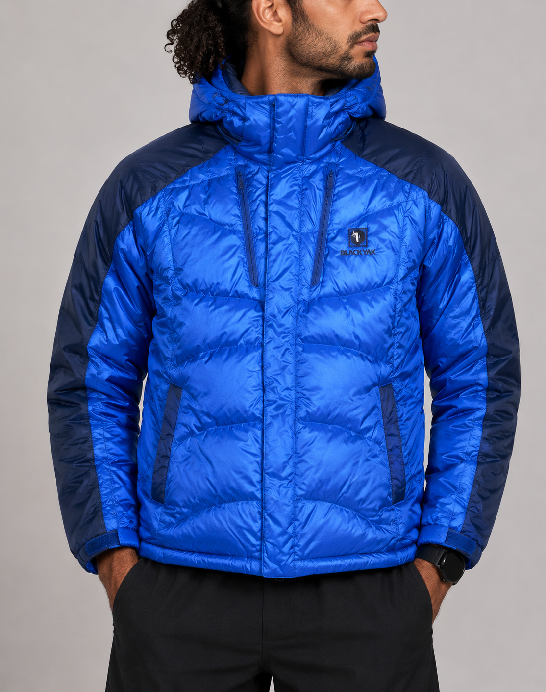 Black Yak Men Heavy Puffer Blue Jacket