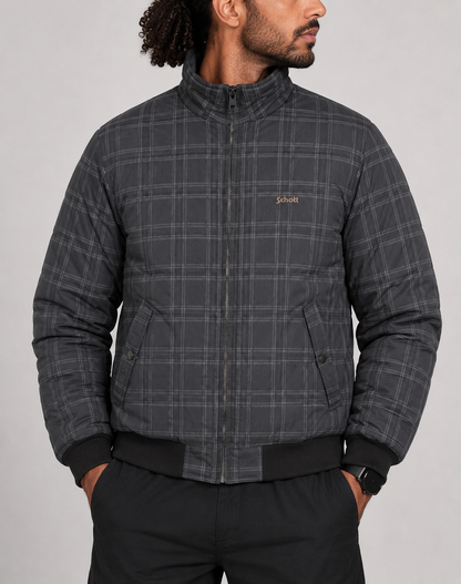 Schott Men Black Cotton Jacket