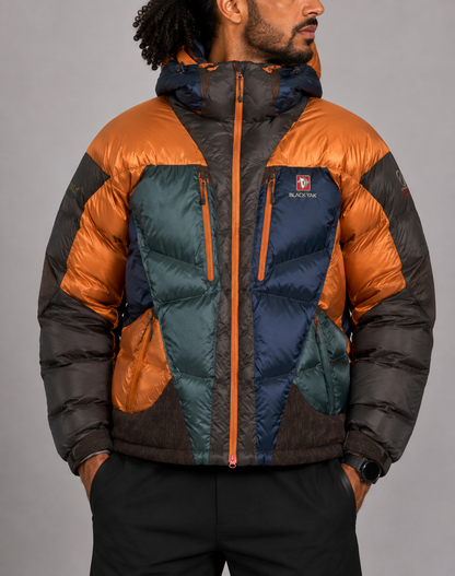 Black Yak Men Heavy Puffer Orange Hooded Jacket