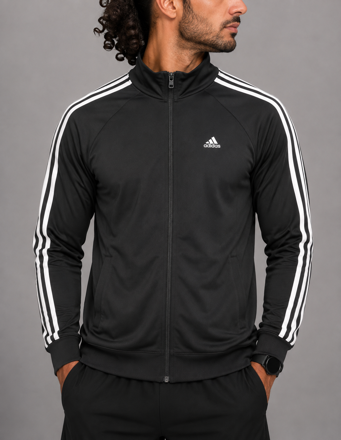 Adidas Men Sport Black Zipper S